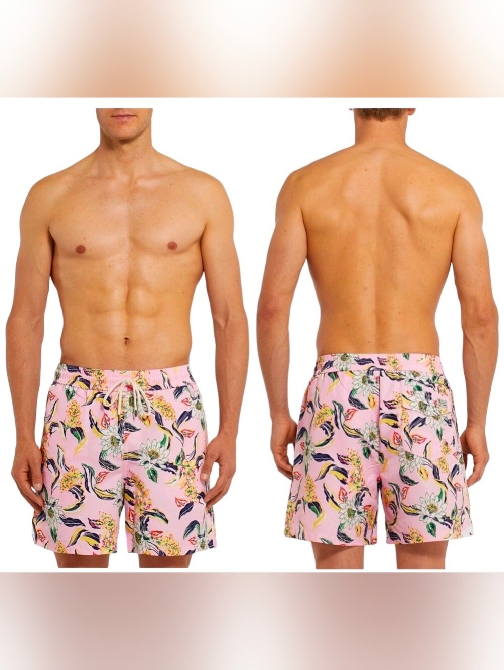 Polo Ralph Lauren Mens Traveler Swim Shorts Pink Tropical Flower